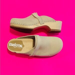 Sandgrens Tokyo Low Heel Mule Wooden Women’s Clogs Size 39